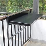 QETU Balkonhängetisch Klappbar Aus Metall, Wandtisch Klappbar Balkon, Klappbarer Wand-klapptisch, Outdoor-tisch Balkontisch Zum Einhängen - 80 X 40cm (Color : Schwarz)