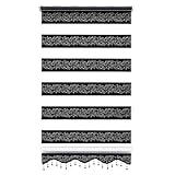 Doppelrollo Klemmfix ohne Bohren Schwarz Silber Motiv Fenster Tür Rollos 110 x 200 cm Jalousien Fensterdeco Stoffbreite 106 cm