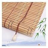 Bambusrollo Outdoor Wetterfest, Lichtdurchlässig Sichtschutz Bambusrollo, Fenster Rollo Ohne Bohren, Natur Holzrollos,für Fenster und Türen,Anpassbar (W110xH200cm/43x79in)
