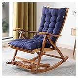 DUNAKE Relaxliege Wohnzimmer, Schaukelstuhl Mit Ottoman, Holzrahmen Verstellbarer Liegestuhl Mit Fußstütze Kopfstütze Abnehmbares Kissen Tragbarer Liegestuhl Für Wohnzimmer (Color : Style1, Size : B)