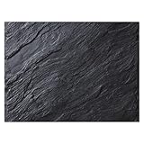 DecoCat Glas-Herdabdeckplatte Ceranfeld Kochfeldabdeckung Herdabdeckung Induktionsschutz Schneideplatte 70x52 cm Einteilig Schiefer Stein Schwarz