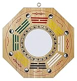 AVFORA Chinesischer Feng Shui-Klatschspiegel, Vintage konvexer konkaver Bagua-Spiegel, traditioneller Spiegel Bagua-Spiegel aus natürlichem Pfirsichholz, for Schutz Klatschspiegel (Size : 13cm)