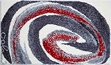 Grund COLANI Exklusiver Designer Badteppich 100% Polyacryl, ultra soft, rutschfest, ÖKO-TEX-zertifiziert, 5 Jahre Garantie, Colani 42, Badematte 70x120 cm, grau-rot