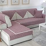 YUTJK Sofa Überwürfe Sofabezug Jacquard Polyester Couchbezug Sofahusse Sofa Abdeckung, Spitze Grobe Stoff Sofabezug, Für Ledersofas, rot