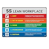 MYMRMO 5S Lean Workplace Landschaft Schild Metall Blechschilder für Zuhause/Büro/Garagen/Restaurants/Schlafzimmer/Cafés, Bars, Pub/Männerhöhle, Wanddekoration, Posterschild, 30,5 x 20,3 cm