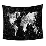 Artibetter 1 Stück Wandteppich Für Den Hintergrund Wandteppich Atlas-Kartendruck Tischdecke Schwarzer Wandteppich Weltkarte Weltkarte Wandteppich Für Zuhause Weltkarte Wandteppich