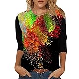 Strick Damen Italo Mode Damen Damen elegant Glitzer Top Silber Valentinstag-T-Shirt Dame Seven Quarter Sleeve Shirt 3D-gedrucktes T-Shirt Holiday Pattern Enges Oberteil Damen Langarmshirt