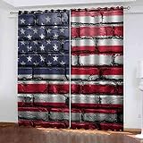 3D Vorhang Blickdicht Retro-Flagge 100% Polyesterfaser Wohnkultur Personalisierter Druck Kinder Vorhang Schlafzimmer 182(B) X214(H) cm - Wohnzimmer Büro Kinderzimmer Fenster Dekor