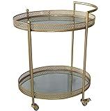 Küchenwagen Servierwagen Rollwagen 2-stufiger Nordischer Lebensmittellieferwagen, Barwagen, Teewagen, Restaurant, Weinwagen Regalwagen Aufbewahrungswagen Küchenrollwagen ( Color : Gold , Size : 60*42*