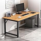 MDHP Schreibtisch,Stabil Computertisch Klein PC-Tisch Schmaler Bürotisch Einfacher Aufbau,Moderner Homeoffice Bürotisch (120x60x73cm(47x24x29), Walnut)