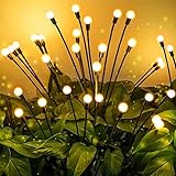 Solar-Gartenleuchten, 4 Stück, 8 LEDs, Solar-Außenleuchten, verbesserte solarbetriebene Glühwürmchen-Lichter, dekorativ, wasserdicht, für Weg, Hof, Terrasse, Landschaft, Party (Grün)