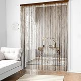 SWECOMZE 1PCS Fadenvorhang Türvorhang Fadengardine Mit Perlen Raumtrenner Vorhang Perlenvorhang Türvorhang Türperlen Vorhänge Perlenvorhang Tür Perlenvorhang 100x200 (Braun)