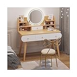 JATIBOSH Vanity Set Makeup Frisiertisch mit beleuchtetem Schiebespiegel, 3 Beleuchtungsmodi Helligkeit einstellbar für Schlafzimmer Studio für Schlafzimmer