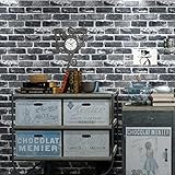 Okydoky 44x300cm GRAU Stein Mauer Selbstklebende Tapete, Ziegelstein Backstein, Möbelaufkleber Wandsticker, Steintapete Vinyl Wandaufkleber, Geeignet für Wohnzimmer, Küche, Schlafzimmer