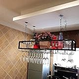 Deckenverzierung Deckenregal Hängendes Weinregal mit Glashalter und Regal, verstellbarer Decken-Weinflaschenhalter, rustikale schwebende Regale mit 1 Ebene, für Bar/Küche/tägliches Zuhause (Size : 12