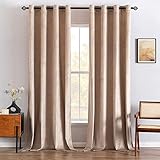 MIULEE Samt Vorhang mit Goldfolie Blätter Muster, 2er Set Samtvorhang Beige mit Ösen 2XH 245 x B 140 cm, Dicke Weich Gardinen Samt, Blickdicht Samtgardienen für Deko Wohnzimmer