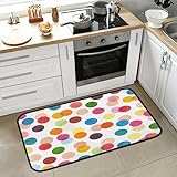 Bunte gepunktete Küchenteppiche, rutschfeste, gepolsterte Komfort-Fußmatten, saugfähiger Bodenläufer, Teppich, Badteppiche für Eingangsbereich, Badezimmer, Schlafzimmer, Heimdekoration, 99,1 x 50,8 cm