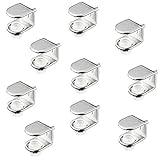 Gedotec Tablarträger Glas-Bodenträger Metall Fachbodenträger Holz - H7030 | Regalboden-Träger für Glasstärke 6-10 mm | Regalträger Stahl vernickelt matt | 10 Stück - Regalstift zum Einstecken
