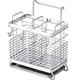 JTBDWOSK Küchenthekenregal Wandmontage, Küchenregal Mit 4 Haken, Gewürzregal Aus Edelstahl, Küchengewürzregal Für Restaurant, Badezimmer,Silber