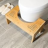 Toilettenhocker Holz klohocker Erwachsene toilettenhocker aus Bambus WC Hocker Squatty Potty Holz Höhenverstellbar für gegen Hämorrhoiden Verstopfung Blähungen