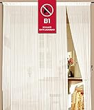 Kaikoon Fadenvorhang Fadenstore Fadengardine Messe 90 cm x 200 cm perlweiß Creme