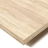 POKAR Tischplatte 2,5 cm Massiv Schreibtischplatte Bürotischplatte für Schreibtisch, Esstisch FSC-zertifizierte, EKO Eichen Sonoma, 175 x 80 x 2,5 cm