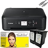 youprint Drucker-Bundle PIXMA TS5150 Multifunktionsgerät (Drucker, Scanner, Kopierer) mit 2 remanufactured Druckerpatronen passend für Canon