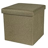 Sitzbox mit Aufbewahrungsmöglichkeit Sitzwürfel Sitzhocker Stoff Sitztruhe Box (Color : Grün)