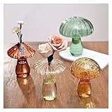 Kreative Pilz Glas Vase Pflanze Hydrokultur Terrarium Kunst Pflanze Hydrokultur Tisch Vase Glas Handwerk DIY Aromatherapie Flasche (Color : C5 Mushroom vase)