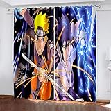 MAYNUO Vorhänge Blickdicht 3D Anime Charakter Cool Gardinen Verdunkelungsvorhänge 200x214 cm Verdunklungsvorhänge Ösen, Drucken Curtains Für Schlafzimmer Wohnzimmer Deko, Verdunklungsgardine 2Er Set