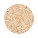 MARRAKESCH Teppich rund 60 cm handgeflochten aus Jute | Boho runder Juteteppich Abril Beige Natur