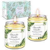 Citronella Kerze Outdoor im Glas, Outdoor Kerze Groß Zitronella Kerzen draußen mit Citronella öl & Natürliche Sojawachs Zitrone Teelichter für Garten Terrasse Camping Picknick Balkon Sommergeschenk