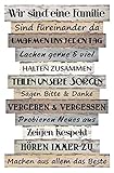 Bada Bing Planken Schild Familie Familienregeln 51 x 33 Wandschild Bild Spruch Deko 037