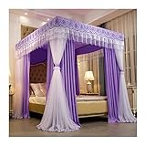 EnixWh Betthimmel-Moskitonetz für 1,8 m breite Betten, verdunkelungs- und staubdichter Betthimmel, Schlafzimmer, dekorativer Doppelbett-Vorhang (Farbe: Stil 8, Größe: 180 x 220 x 200 cm)