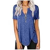 XTBFOOJ Satin Blusen Damen Tunika Baumwolle Karierte Bluse Tun Langarm Lange Oberteile Sommer Hemdbluse Weiß Tops Schwarz Blusen Kurzarm Weiss Tunika Strand Lang Bluse Weiß Kurzarm