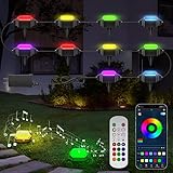 PaNt Gartenleuchten für Außen,15.5m Außenbeleuchtung Garten,wasserdichte Bodenstrahler Außen mit 213 Modi,Wegeleuchte für Auße mehrfarbig, Fernbedienung Und app-Steuerung für Terrasse & Garten 20Pack