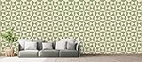 New Walls Retro Vliestapete grün beige Dreiecke & Kreise modernes Tapetenmuster Wohnzimmer, Küche, Schlafzimmer – 10,05 x 0,53 m
