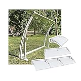 Gartenmarkisen, Türfenster-Markisenüberdachung, transparente Polycarbonat-Dachüberdachungen, skalierbarer Regen- und Schnee-Sonnenschutz (120 cm x 60