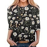 XTBFOOJ Kurzarm Blusen Damen Weiß Kaffe Tunika Bluse Gelb Transparente Oberteile Hemdbluse Four Tops Kurzarm Blusen Schwarz Bestickte Tunika Schulterfreie Blusen Umstands Schwarz-h L