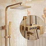 IJNBHU Duscharmaturen-Set, Antik-Bronze-Regen-Brause-Set mit Bidet-Spray, Messing-Badewannen-Dusche-Mischbatterie mit Handbrause, Außenduscharmaturen