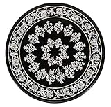 63,5 x 63,5 cm Perlmutt Edelsteine Inlay Arbeit Beistelltisch für Büro Dekor Schwarz Runde Form Marmor Couchtisch von Indian Art and Crafts