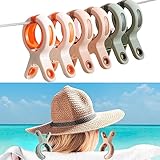 Große Wäscheklammern Handtuchklemmen Strandtuchklammern Starke Towel Clips, 6 Riesen Badetuch Klammern Winddicht Klammern auf Strand und Sonnenliegen für Liege Pool Stuhl Wäsche Quilt