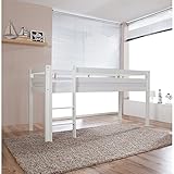 Relita Hochbett Alex, Buche massiv weiß lackiert