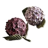 Loberon® Dekoblume 2er Set Hortensie, Ostern, Osterdeko, Polyresin, H/B/T ca. 13/22/19 cm, lila/pink