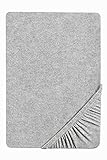 biberna 0841380 Spannbetttuch Melange-Flanell (Matratzenhöhe max. 22 cm) 1x 90x190 cm  100x200 cm sturmgrau