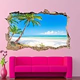 3D lebendige Wandtattoos Tropisches Meer Sand Strand Wandaufkleber 3D Kunst Aufkleber Wandbild Raum Büro Dekor SO7