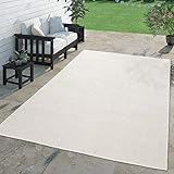 TT Home Teppich Für Outdoor Küchenteppich Balkon Terrasse Unifarbenes Design Modern, Farbe:Elfenbein, Größe:60x100 cm