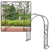 STARMS Metallbogenlaube Für Den Außenbereich, Rosengarten-Bogenpergola, 20-Mm-Vierkantrohr-Spalier-Torbogenklettern, Grundlänge 40 Cm, Breite 15 cm/Bronze/W300Xh230Cm