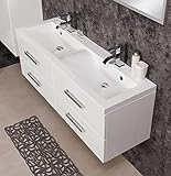 Quentis Doppelwaschplatz Genua, Breite 120 cm, Waschbeckenunterschrank mit 4 einzelnen Schubladen. Lieferung des Waschbeckenunterschranks montiert. …