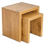 levandeo Couchtisch 2 Satztisch Holz 44x44x36cm Wildeiche Eiche Tisch Beistelltisch Deko Sofatisch Ablage Fest Verleimt Keine Montage